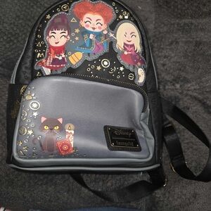 Loungefly Black and Gray Disney Backpack